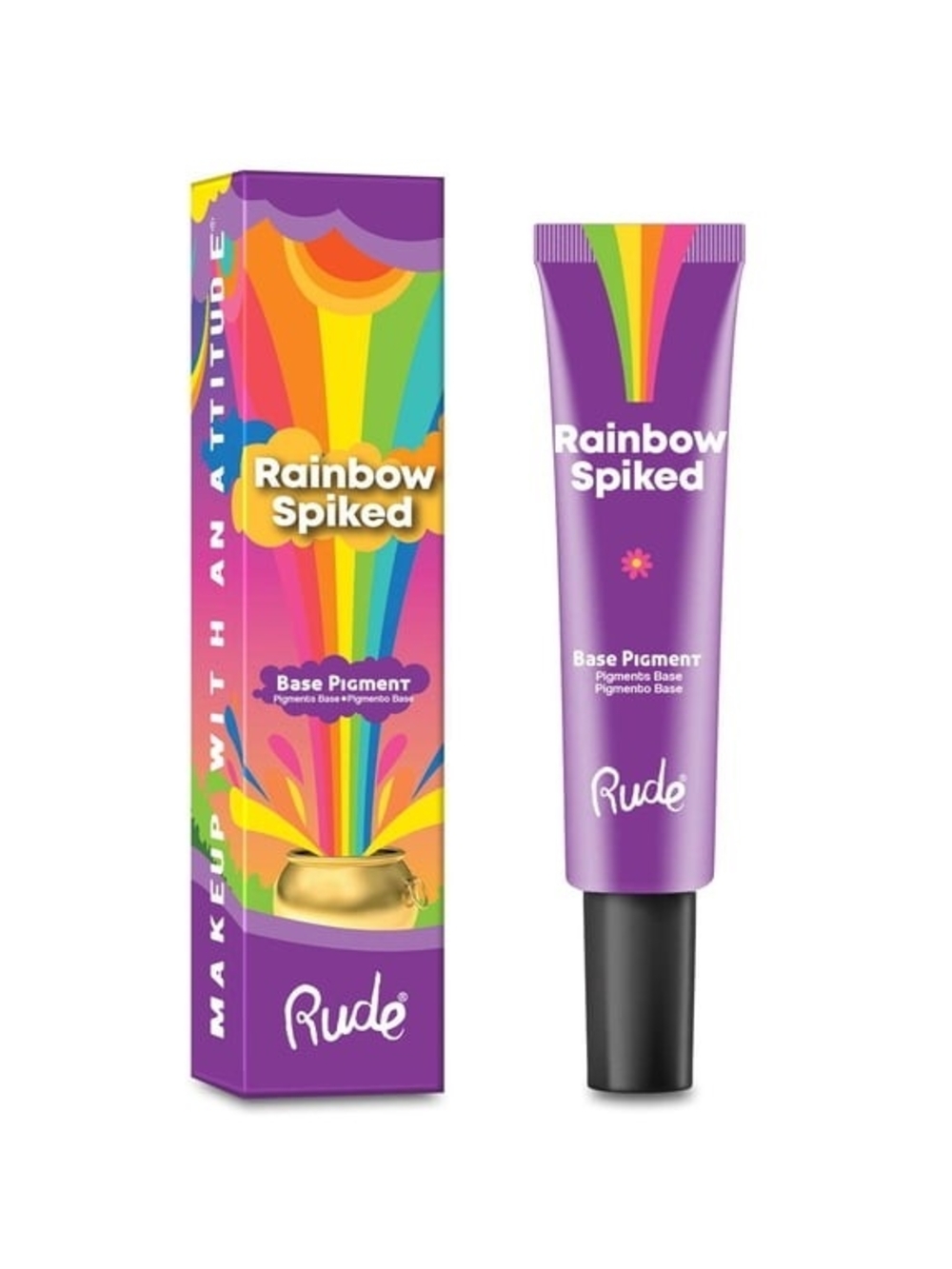 RUDE Rainbow Spiked Base Pigment - Purple with Rainbow Accents
